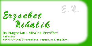 erzsebet mihalik business card