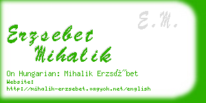 erzsebet mihalik business card